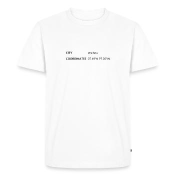 Coordonnées de Wichita, Kansas, États-Unis - T-shirt Premium bio Homme - blanc - Devant - Nico (187cm)