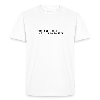 Coordonnées Chiapas Mexique - T-shirt Premium bio Homme - blanc - Devant - Nico (187cm)