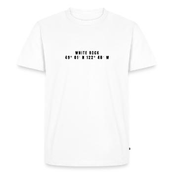 Coordonnées de White Rock, Canada - T-shirt Premium bio Homme - blanc - Devant - Nico (187cm)