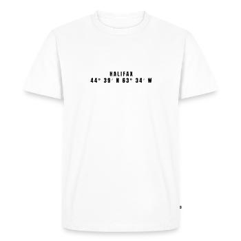 Halifax, Canada Coordinates - Men's Premium Organic T-Shirt - white - Front - Nico (187cm)