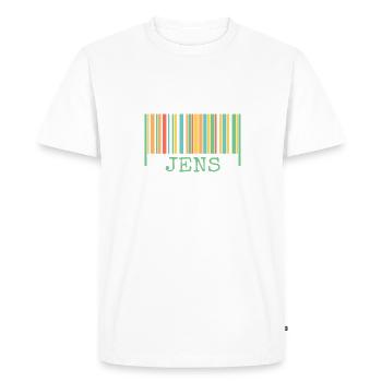 Code à barres Jens - T-shirt Premium bio Homme - blanc - Devant - Nico (187cm)