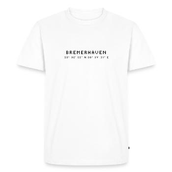 Bremerhaven coordinates - Men's Premium Organic T-Shirt - white - Front - Nico (187cm)