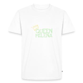 First name Milena - Men's Premium Organic T-Shirt - white - Front - Nico (187cm)
