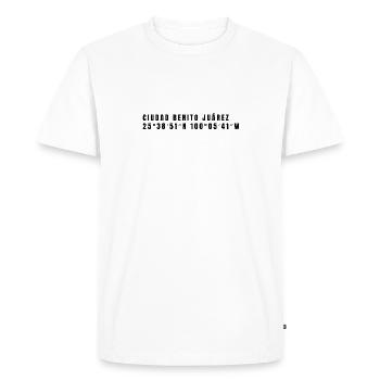 Nuevo León, Mexique Coordonnées - T-shirt Premium bio Homme - blanc - Devant - Nico (187cm)