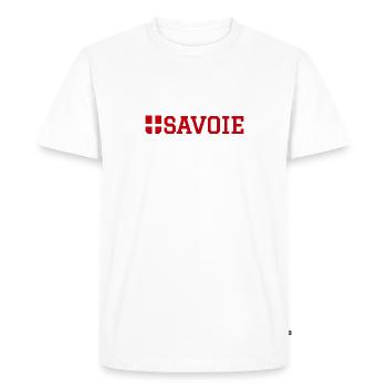 Savoy flag - Men's Premium Organic T-Shirt - white - Front - Nico (187cm)