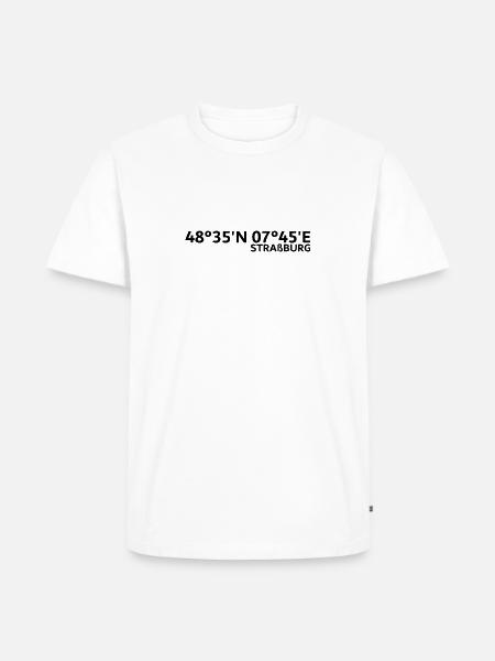 Strasbourg coordinates - Men's Premium Organic T-Shirt - white