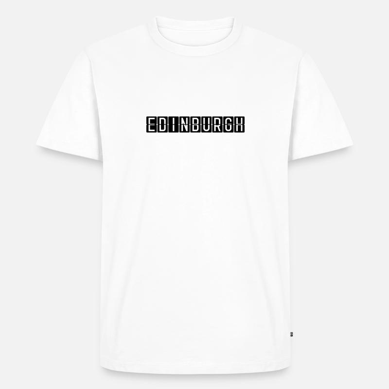 Edinburgh Flughafentafel - Männer Premium Bio T-Shirt - Weiß