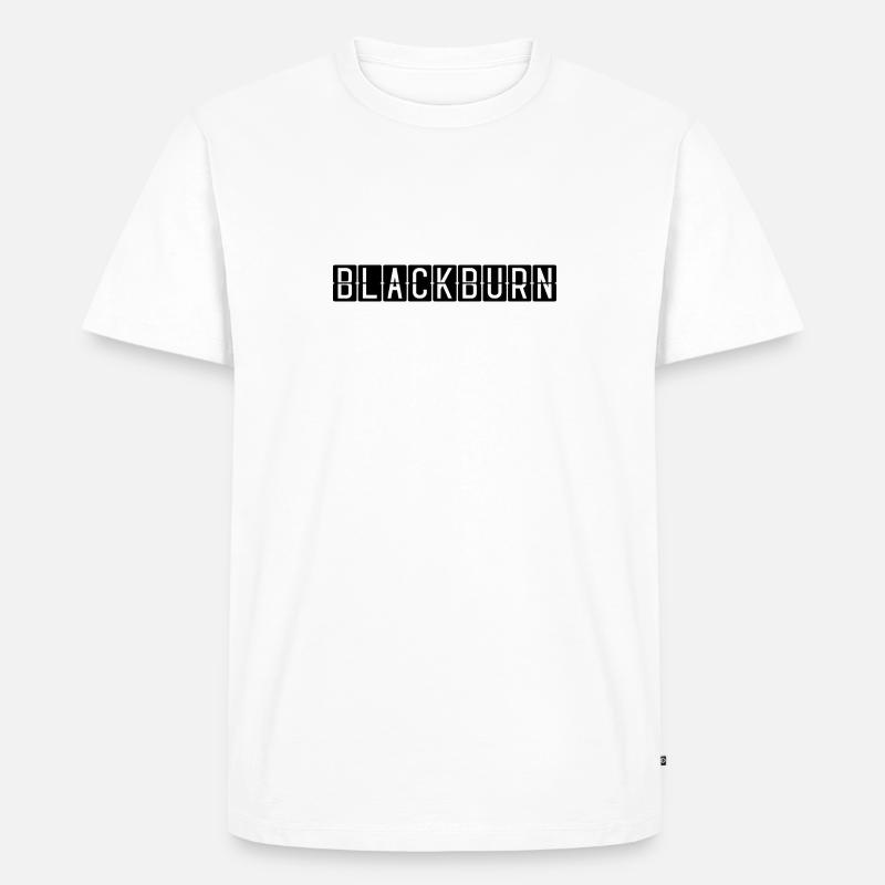 Blackburn Flughafentafel - Männer Premium Bio T-Shirt - Weiß
