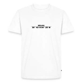 Coordonnées de Malaga - T-shirt Premium bio Homme - blanc - Devant - Nico (187cm)