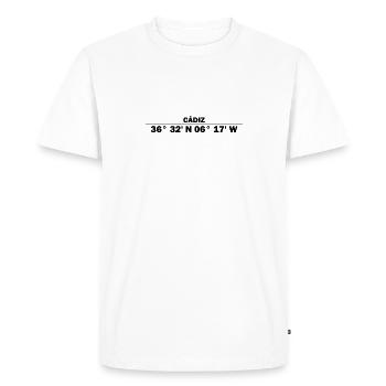 Coordonnées de Cadix - T-shirt Premium bio Homme - blanc - Devant - Nico (187cm)