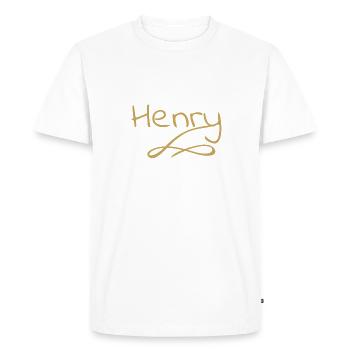 First name henry - Men's Premium Organic T-Shirt - white - Front - Nico (187cm)
