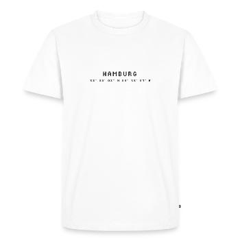 Hamburg coordinates - Men's Premium Organic T-Shirt - white - Front - Nico (187cm)