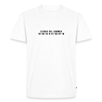 Coordonnées Ciudad del Carmen Mexique - T-shirt Premium bio Homme - blanc - Devant - Nico (187cm)