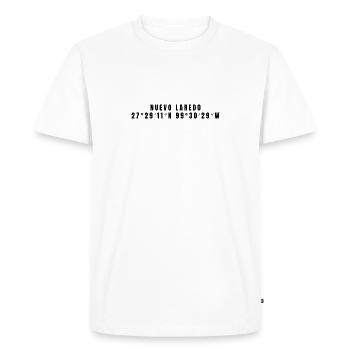 Nuevo Laredo, Mexique Coordonnées - T-shirt Premium bio Homme - blanc - Devant - Nico (187cm)