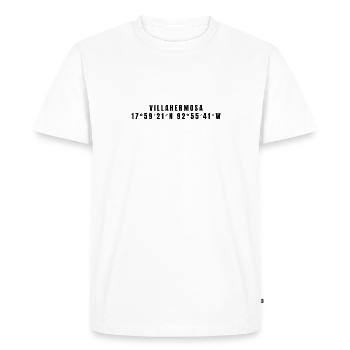 Villahermosa, Mexico Coordinates - Men's Premium Organic T-Shirt - white - Front - Nico (187cm)