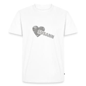 Susann as Love - Men's Premium Organic T-Shirt - white - Front - Nico (187cm)