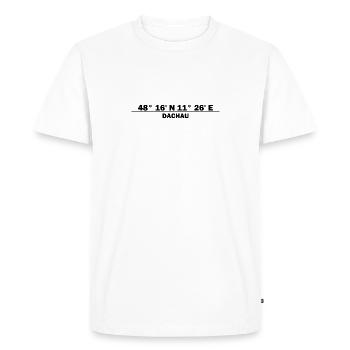 Dachau Coordinates - Men's Premium Organic T-Shirt - white - Front - Nico (187cm)