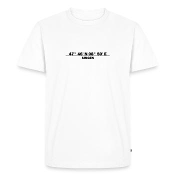 Coordonnées de chant - T-shirt Premium bio Homme - blanc - Devant - Nico (187cm)