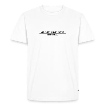 Coordonnées de Bruchsal - T-shirt Premium bio Homme - blanc - Devant - Nico (187cm)