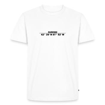 Coordonnées d’Ourense - T-shirt Premium bio Homme - blanc - Devant - Nico (187cm)