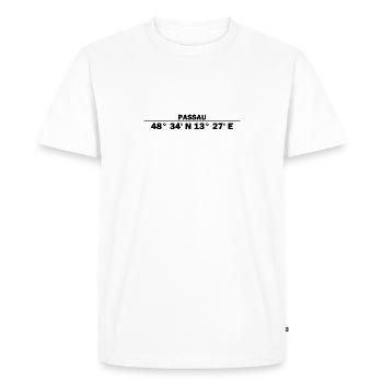 Coordonnées de Passau - T-shirt Premium bio Homme - blanc - Devant - Nico (187cm)