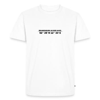 Coordonnées de Brandenburg an der Havel - T-shirt Premium bio Homme - blanc - Devant - Nico (187cm)