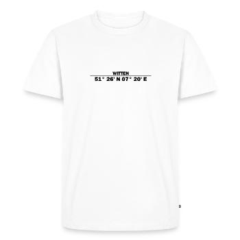 Witten coordinates - Men's Premium Organic T-Shirt - white - Front - Nico (187cm)