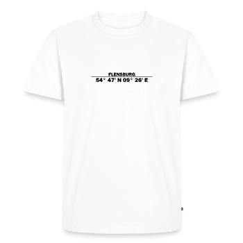 Coordonnées de Flensburg - T-shirt Premium bio Homme - blanc - Devant - Nico (187cm)