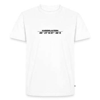 Coordonnées de Kaiserslautern - T-shirt Premium bio Homme - blanc - Devant - Nico (187cm)