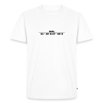 Coordonnées Marl - T-shirt Premium bio Homme - blanc - Devant - Nico (187cm)