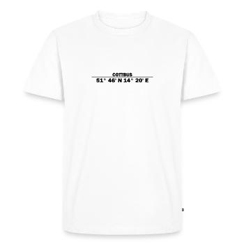Coordonnées de Cottbus - T-shirt Premium bio Homme - blanc - Devant - Nico (187cm)