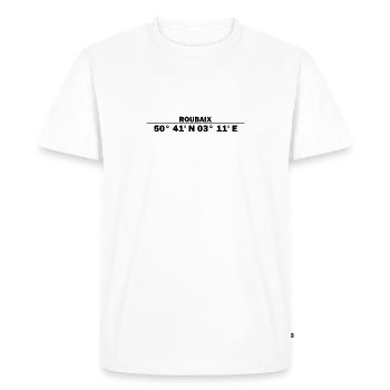 Roubaix coordinates - Men's Premium Organic T-Shirt - white - Front - Nico (187cm)