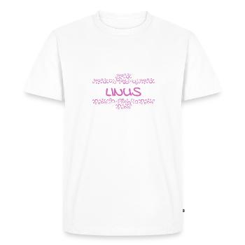 Prénom Linus - T-shirt Premium bio Homme - blanc - Devant - Nico (187cm)