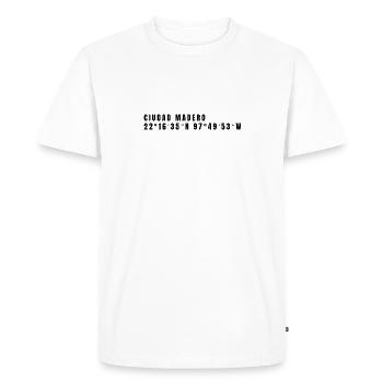 Coordonnées Tamaulipas Mexique - T-shirt Premium bio Homme - blanc - Devant - Nico (187cm)