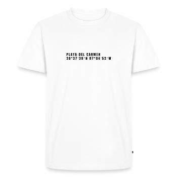 Quintana Roo, Mexique Coordonnées - T-shirt Premium bio Homme - blanc - Devant - Nico (187cm)