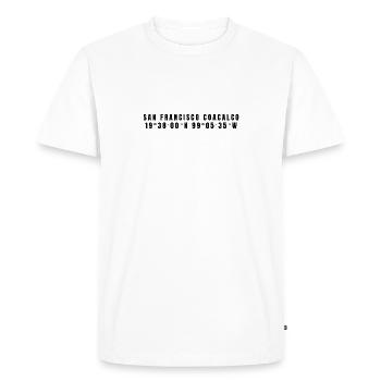 Coordonnées de San Francisco Coacalco Mexico - T-shirt Premium bio Homme - blanc - Devant - Nico (187cm)