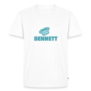 Bennett comme prénom - T-shirt Premium bio Homme - blanc - Devant - Nico (187cm)