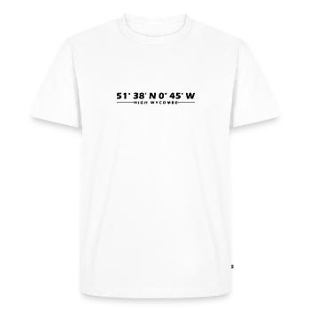 Coordonnées de High Wycombe - T-shirt Premium bio Homme - blanc - Devant - Nico (187cm)