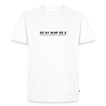 Achim (District de Verden) Coordonnées - T-shirt Premium bio Homme - blanc - Devant - Nico (187cm)