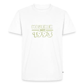Maurer 1993 - Men's Premium Organic T-Shirt - white - Front - Nico (187cm)