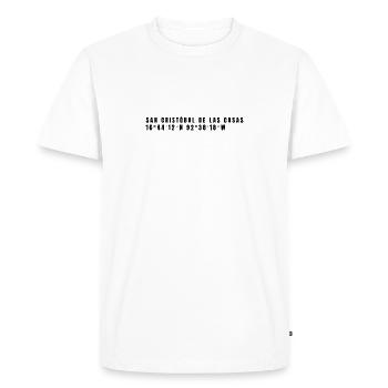 Coordonnées Chiapas Mexique - T-shirt Premium bio Homme - blanc - Devant - Nico (187cm)