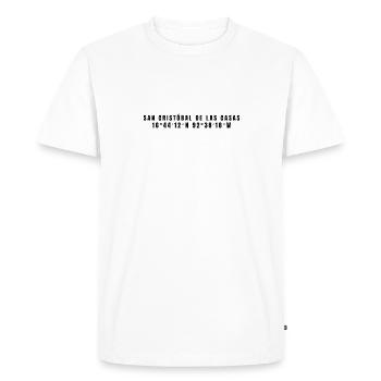 Coordonnées San Cristóbal de las Casas, Mexique - T-shirt Premium bio Homme - blanc - Devant - Nico (187cm)