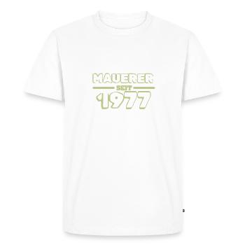1977 - T-shirt Premium bio Homme - blanc - Devant - Nico (187cm)