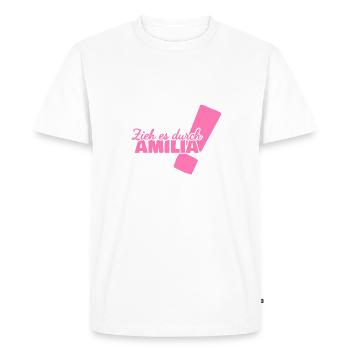 First name Amilia - Men's Premium Organic T-Shirt - white - Front - Nico (187cm)