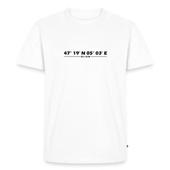 Coordonnées de Dijon - T-shirt Premium bio Homme - blanc - Devant - Nico (187cm)