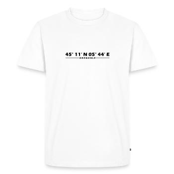 Coordonnées de Grenoble - T-shirt Premium bio Homme - blanc - Devant - Nico (187cm)