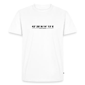 Coordonnées de Pescara - T-shirt Premium bio Homme - blanc - Devant - Nico (187cm)