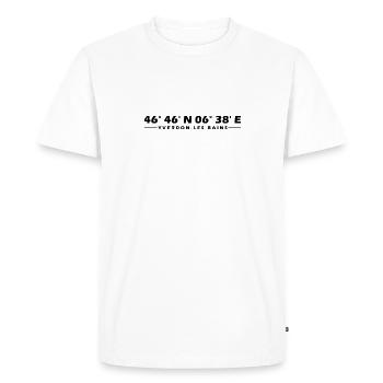 Yverdon-les-Bains coordinates - Men's Premium Organic T-Shirt - white - Front - Nico (187cm)