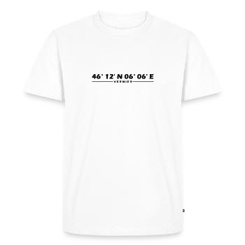 Coordonnées Vernier - T-shirt Premium bio Homme - blanc - Devant - Nico (187cm)