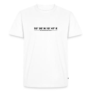 Coordonnées de Nordhausen - T-shirt Premium bio Homme - blanc - Devant - Nico (187cm)